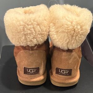 UGG Women’s Chestnut Suede Boots with Cream Shearling Cuff